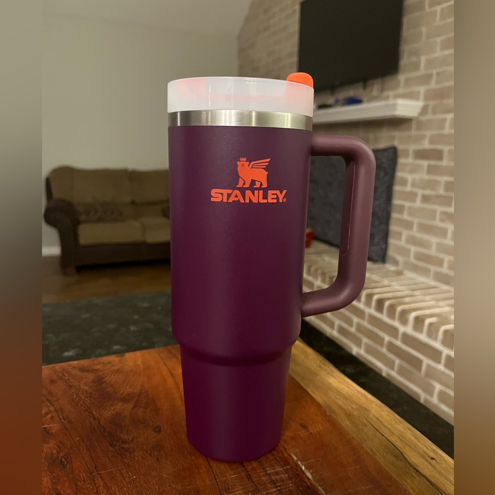 Stanley Mug in Deep Purple with Orange Accent